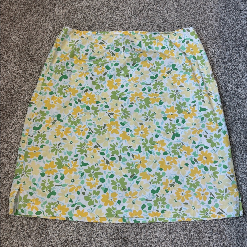 Floral Yellow and Green Skirt